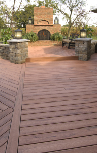 Deck and outdoor fireplace 